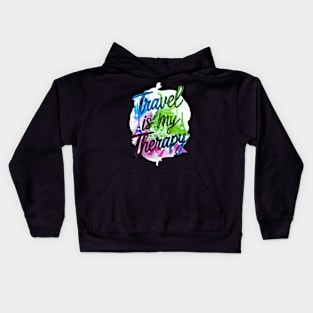 Travel is my Therapy Kids Hoodie